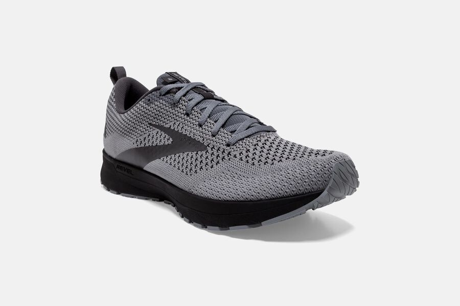 Revel 4 Road Brooks Running Shoes NZ Mens - Grey/Black - ENGYIC-914